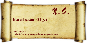 Nussbaum Olga névjegykártya